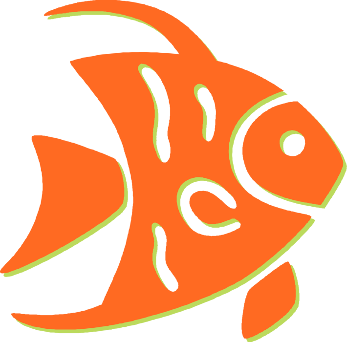Vector Illustration Of Marine Aquatic Tropical Angel (710x700), Png Download