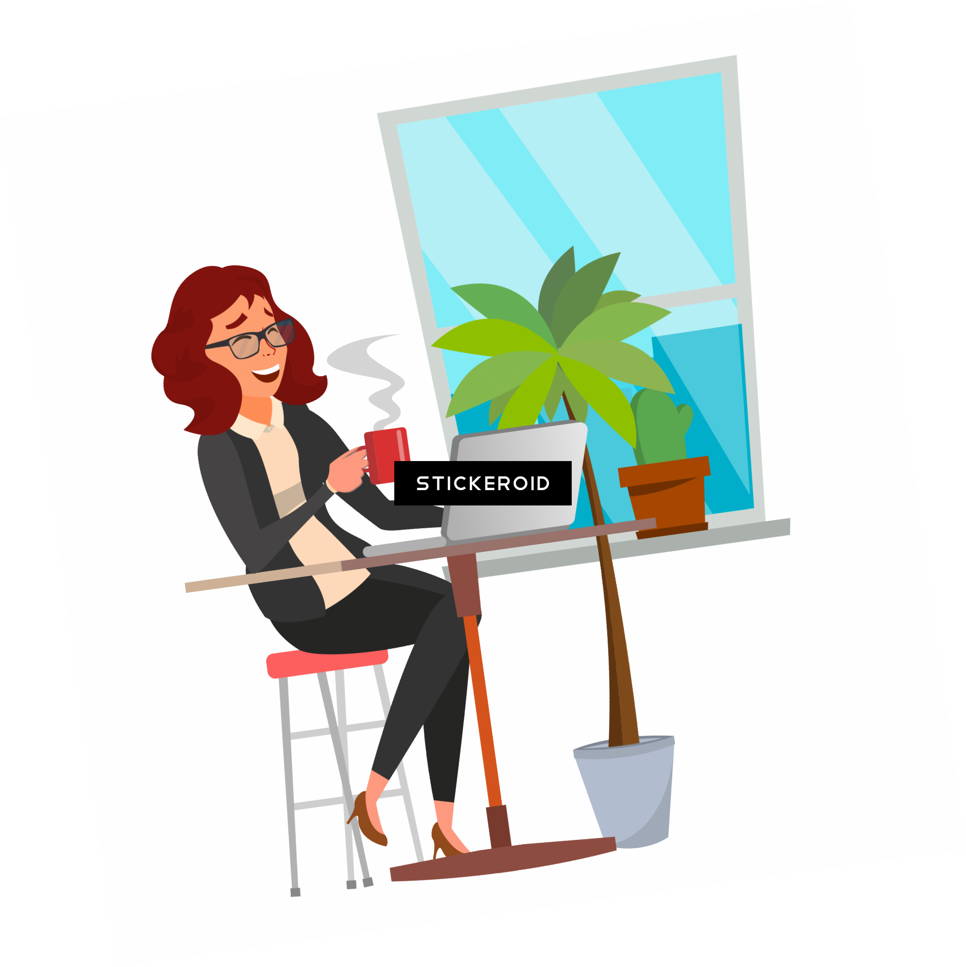 Office Illustration (1960x1961), Png Download