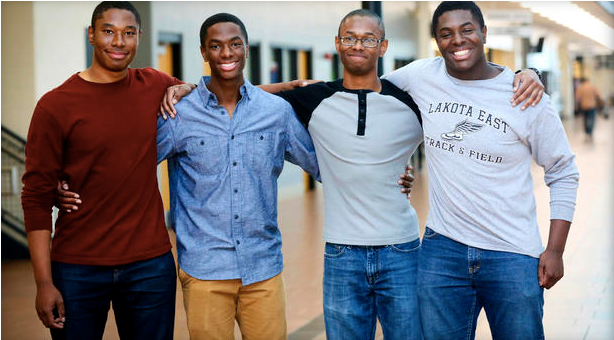 Four Brothers All Get Accepted - Quadruplet Brothers (800x384), Png Download
