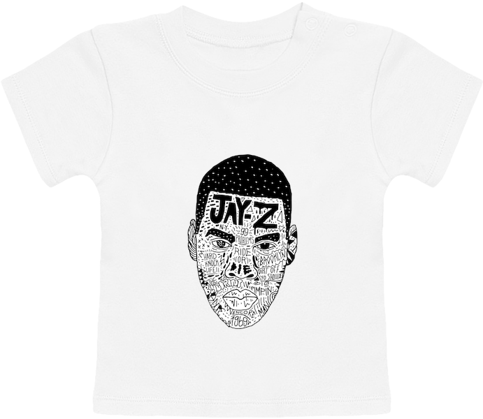T Shirt Bébé Manches Courtes Jay Z Head Manches Courtes - Active Shirt (690x850), Png Download