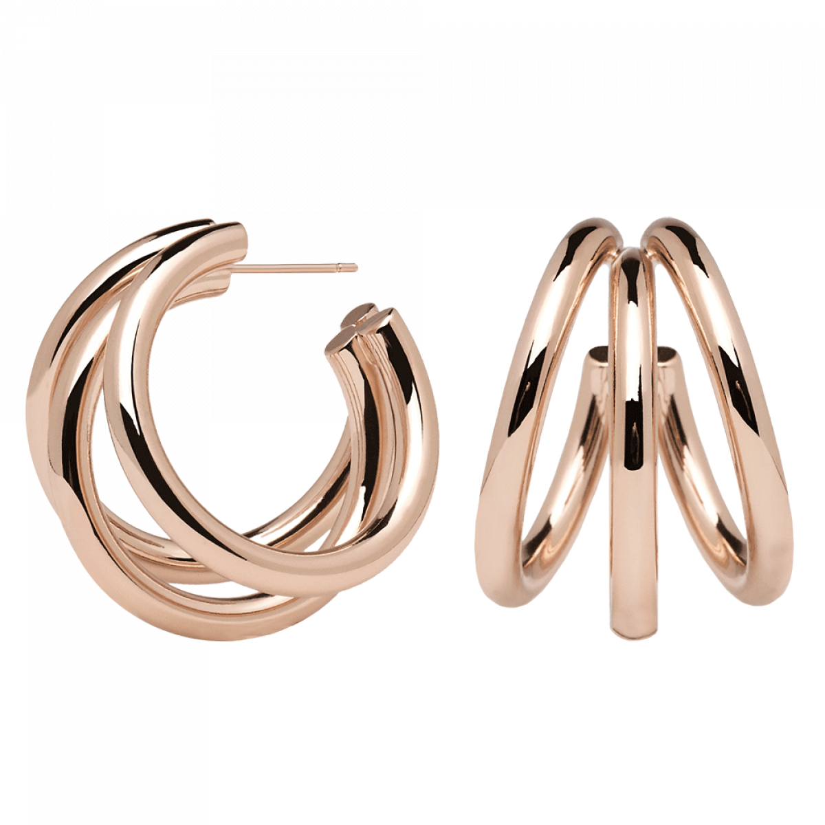 Creole Earrings In Yellow Gold Or Rose Gold "true" - Earring (1200x1200), Png Download