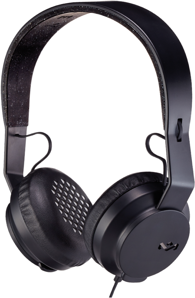 Rebel On Ear Headphones Rebel On Ear Headphones - House Of Marley Roar On-ear Headphones - Black (1100x1100), Png Download