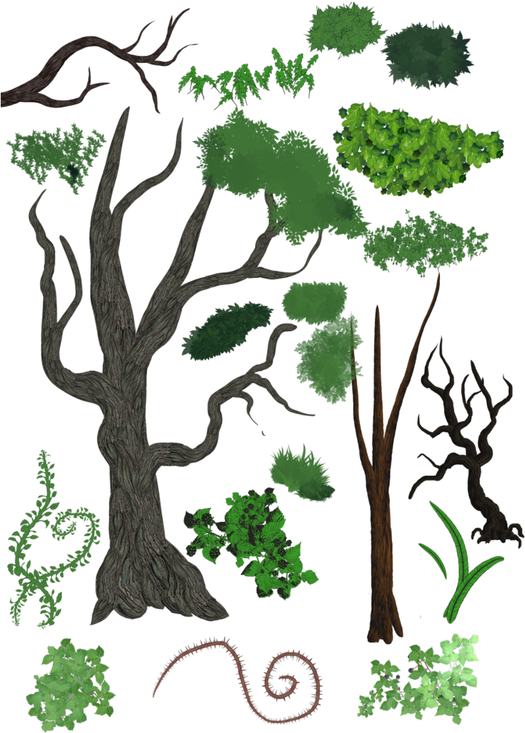 Jpg Free Clip Studios Leaf Brush - Tree (752x1063), Png Download