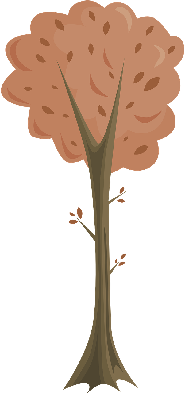 Forest, Autumn, Tree, Forest, Fall, Brown, Trunk - Tree (640x1280), Png Download