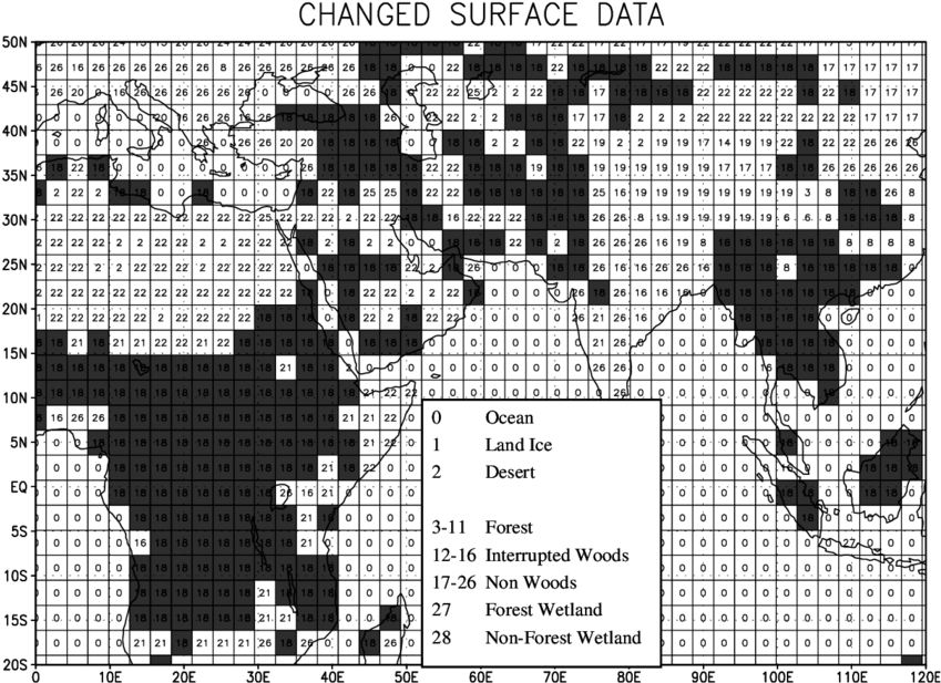 Changed Surface Data In The Experiment, Replaced Land - Land Cover (850x624), Png Download
