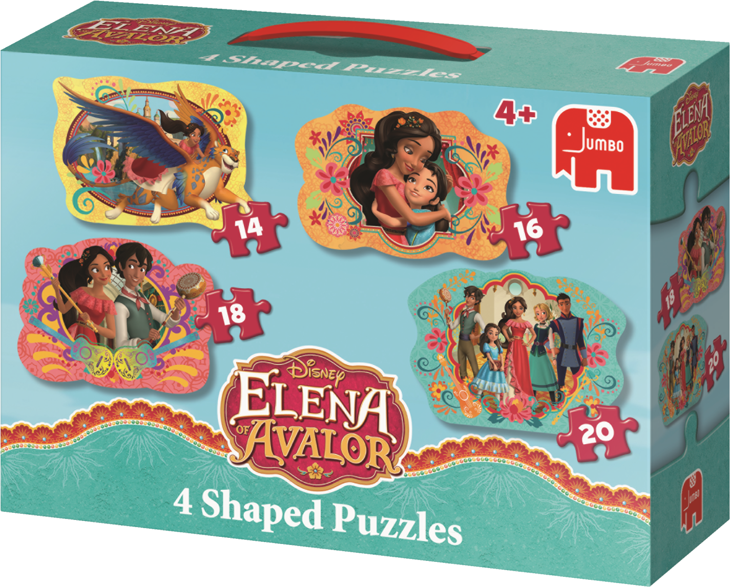 Disney - Disney Elena Of Avalor 4 In 1 Shaped Puzzles (800x800), Png Download