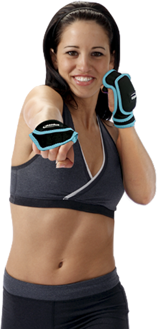 With Weighted Gloves Empower - Empower Weighted Fitness Gloves, Black/blue (1200x1352), Png Download
