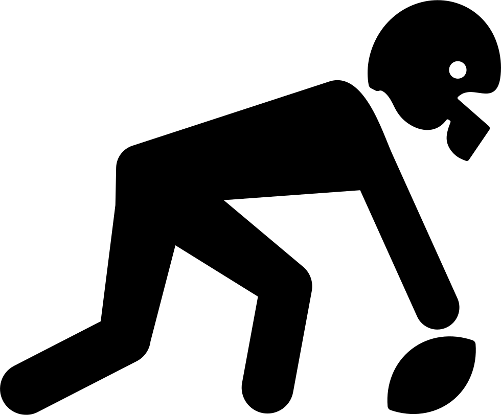 American Football Player Picking The Ball Comments - American Football Icon (980x812), Png Download