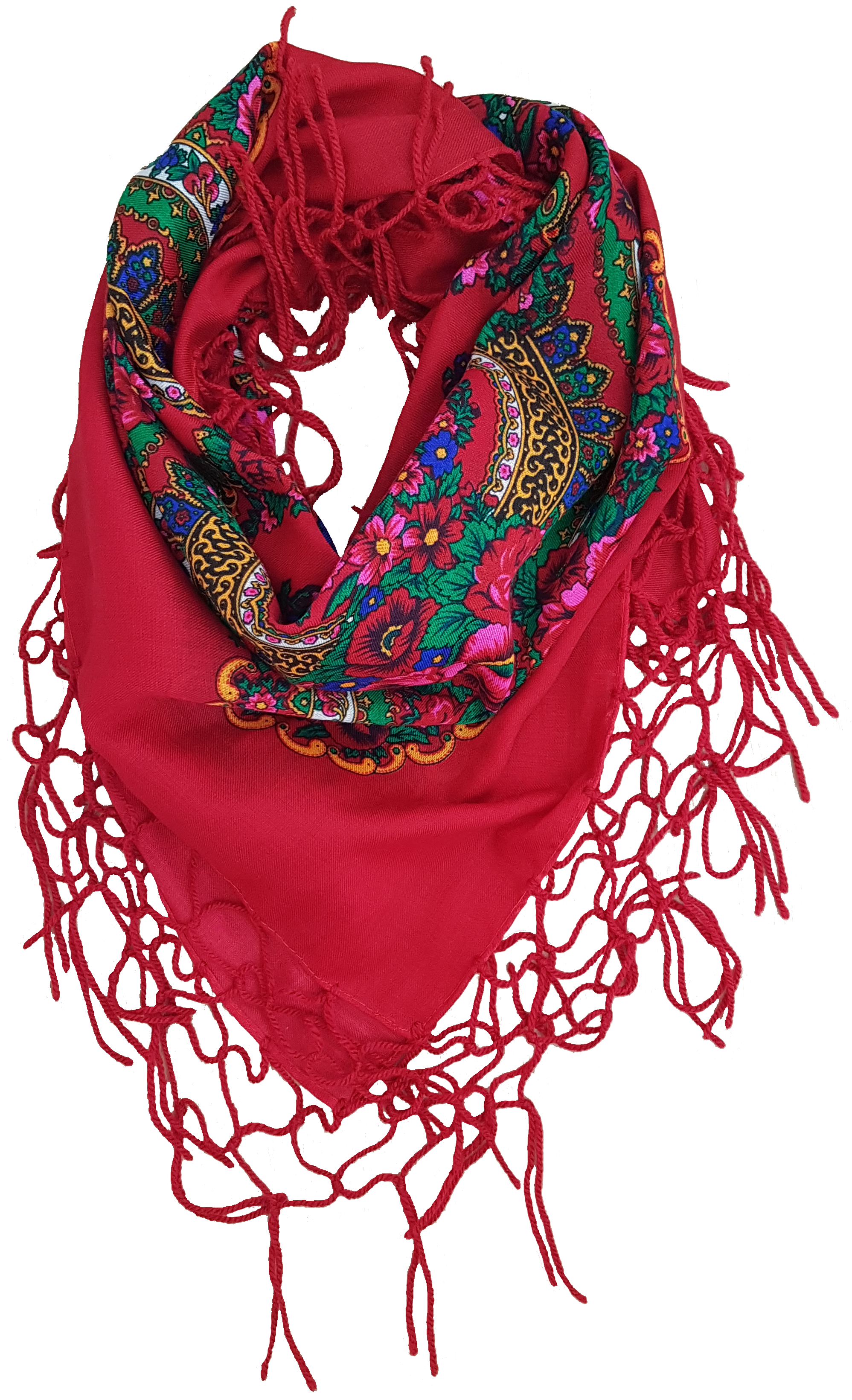 Red Scarf Folk - Scarf (2054x3391), Png Download