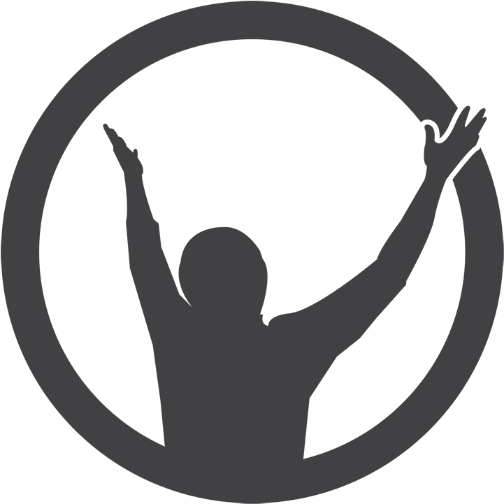 Graceplacebuttondarkmed - Worship Silhouette Png (750x750), Png Download