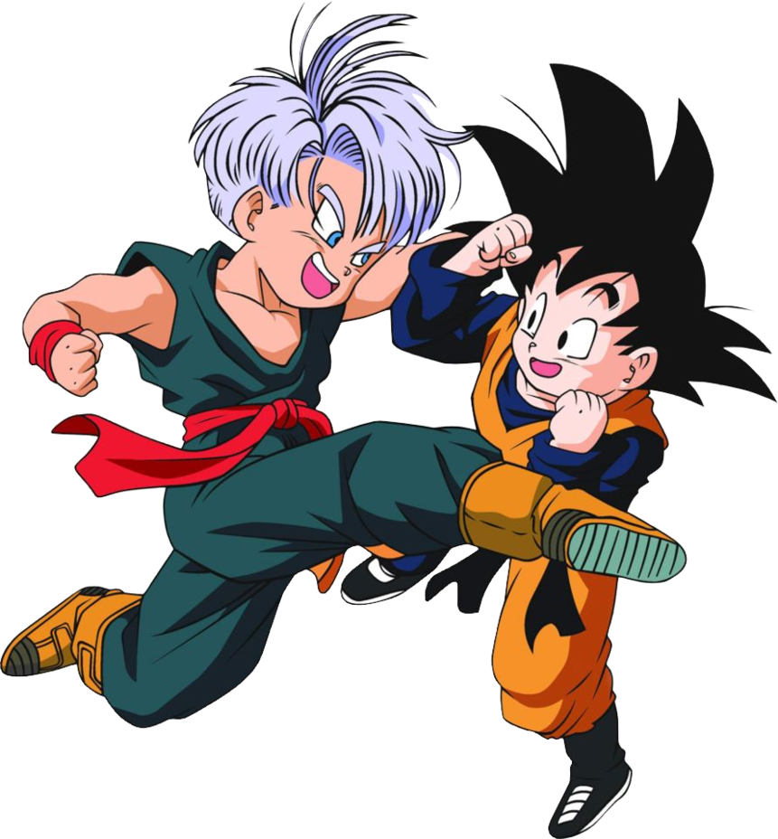 Krillin Action Figure Roshi Training - Goten And Trunks (861x928), Png Download