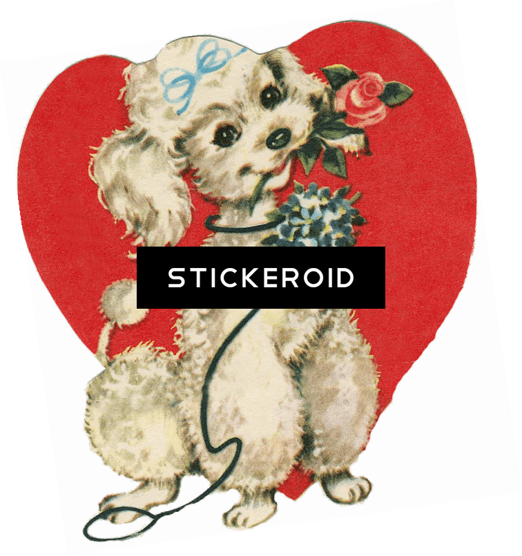 Dog - Süßer Welpe Mit Der Rose, Malend Postkarte (756x805), Png Download