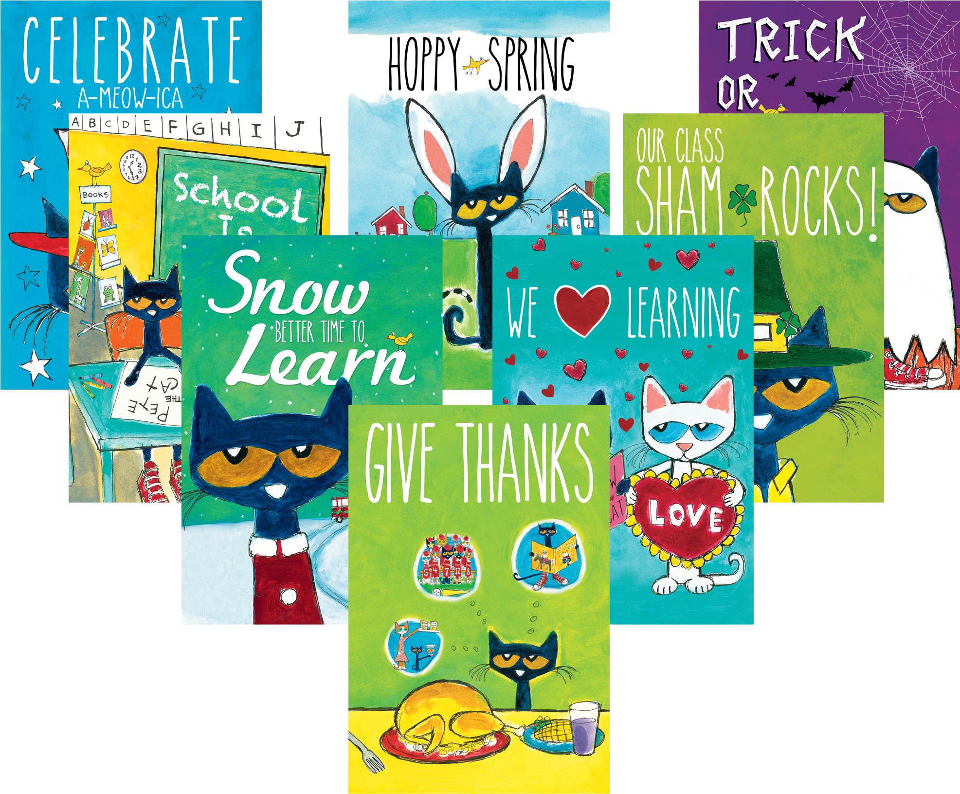 Pete The Cat Holiday And Seasonal Poster Set Pete The - Pete The Cat School Is Cool Poster (2000x1667), Png Download