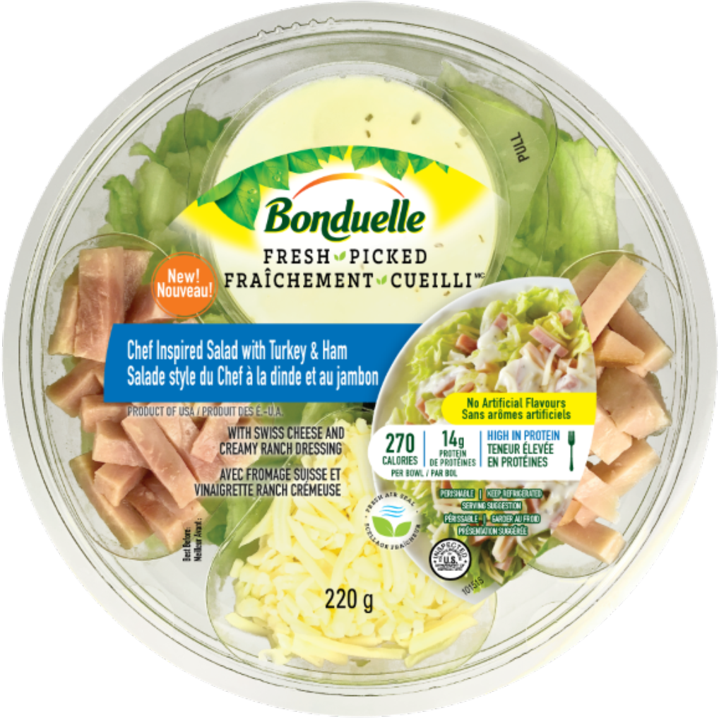 Chef Inspired Salad With Turkey & Ham - Bonduelle (1033x1033), Png Download