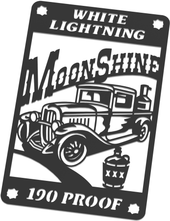 White Lightning Moonshine Truck Dxf Plasma File - Autocad Dxf (700x472), Png Download
