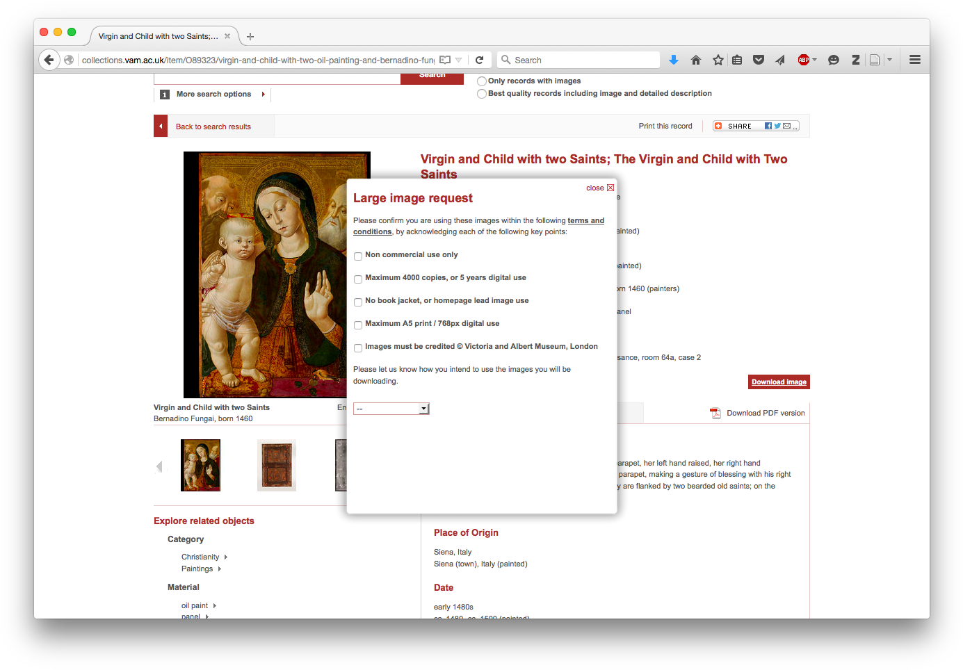 Victoria And Albert, Search The Collections, Fungai, - Madonna And Child With Two Hermit Saints (1400x975), Png Download