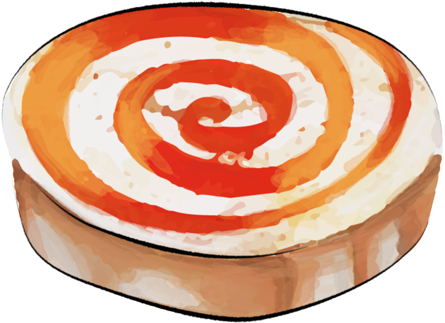 Orange Watercolor Hand Painted Circle Transparent - Cake (1024x779), Png Download