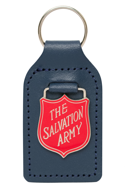 A Teal Leather Key Tab With A Silver Shield Tone Logo - Satanic Army Rude Sarcastic Sacrilegious Emo Satanic (600x600), Png Download