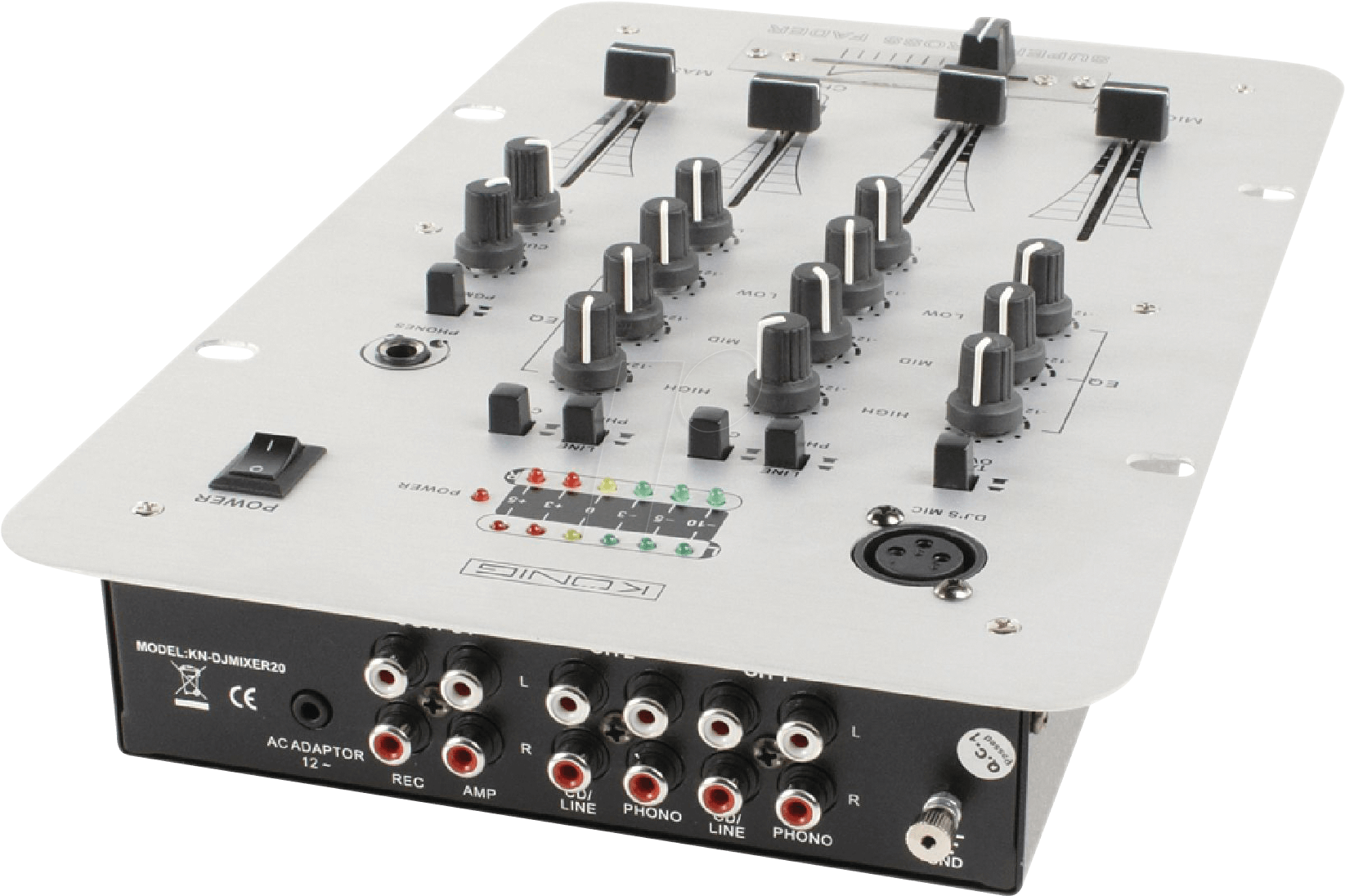 2 Channel Dj Mixer König Kn Djmixer20 - Konig Mixer (1664x1110), Png Download