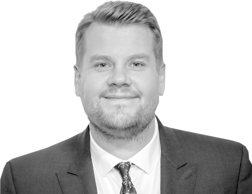James Corden - James Corden Black And White (1000x799), Png Download