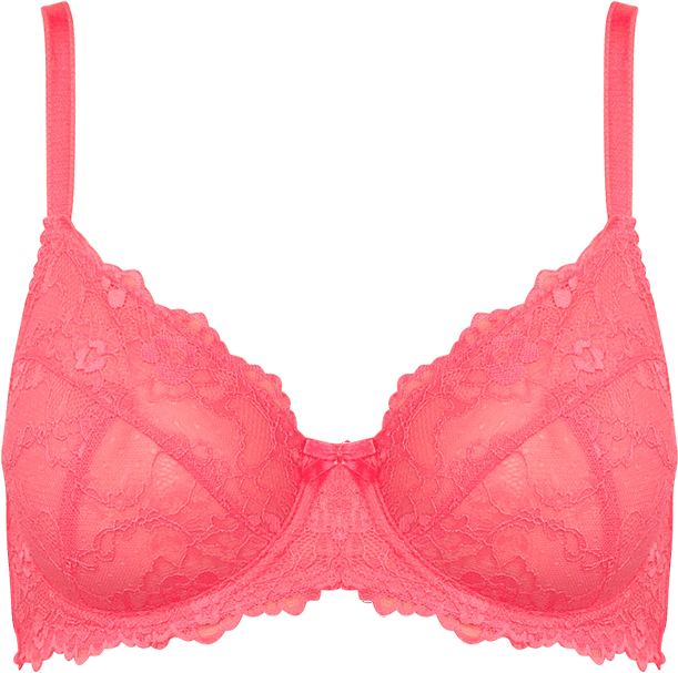 Lace Bra Coral Braa04 2039coral - Pink Lace Bra Png (968x896), Png Download
