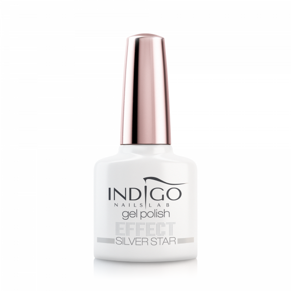 Silver Star Effect Gel Polish Silver Star Effect Gel - Indigo Nails (600x600), Png Download