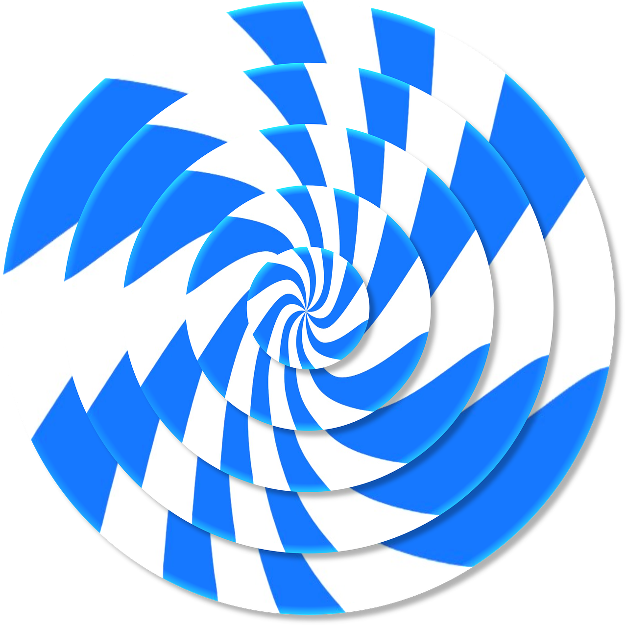 Swirl Spiral 3d - Blue Swirl Optical Illusion Earrings, Women's, Pale (1280x1280), Png Download