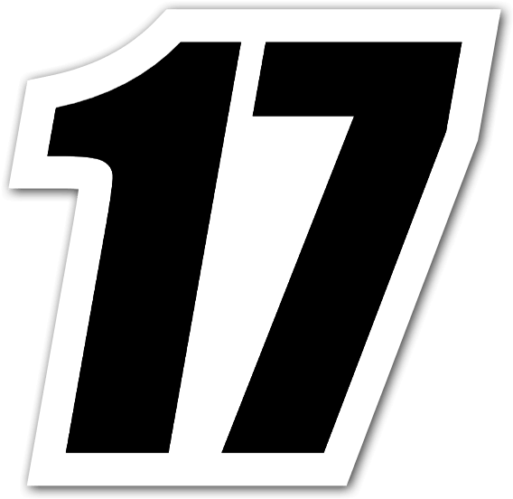 Black Racing Number 17 Sticker - Numero 17 Em Png (600x581), Png Download