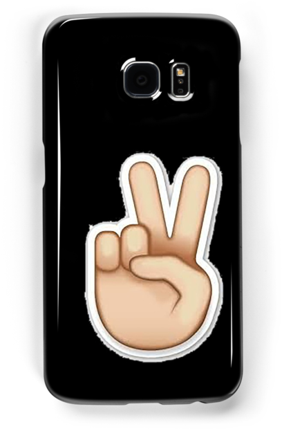 "peace Sign Emoji " Samsung Galaxy Cases & Skins By - Capinha Para Iphone 6 Plus Capa Traseira Rígida Pc (500x700), Png Download