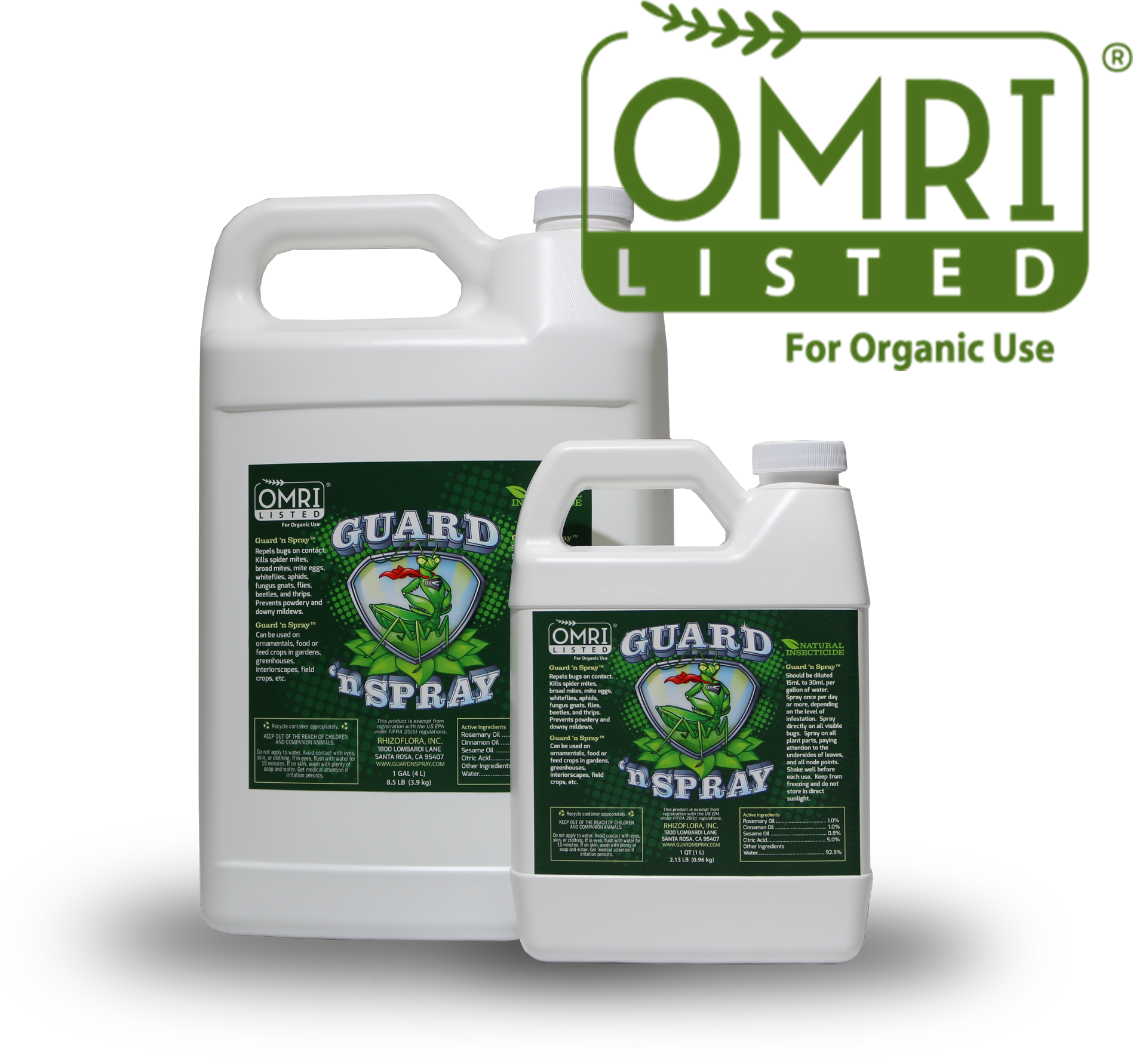 Rhizoflora Guard 'n Spray Concentrate - Harris Bed Bug Diatomaceous Earth Powder 8oz (2000x2000), Png Download