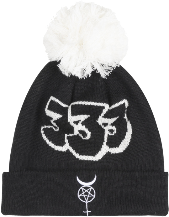 Black Scale Pentavenus 333 Knit Pom Beanie Hat Blvvck (540x720), Png Download