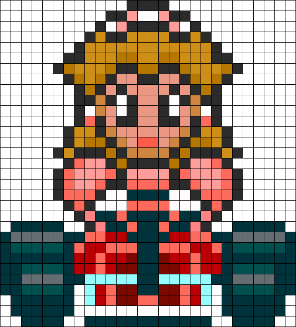 Peach Kart Perler Bead Pattern / Bead Sprite - Pixel Art Mario Bros (589x652), Png Download
