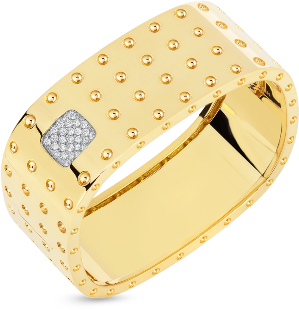 "pois Moi" 4 Row Square Bangle With Diamonds (1000x1000), Png Download