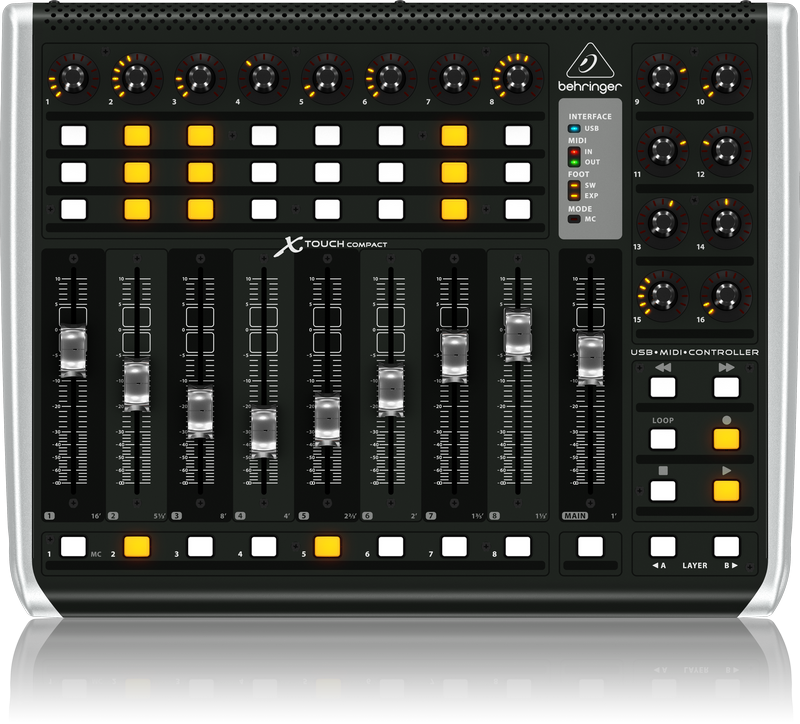 Behringer X-touch Compact Universal Control Surface - Behringer X-touch Compact Universal Usb Midi Controller (800x724), Png Download