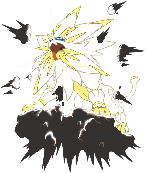 Shinji Ikari Vs Solgaleo And Lunala - Pokemon Solgaleo Radiant Sun Phase (640x767), Png Download