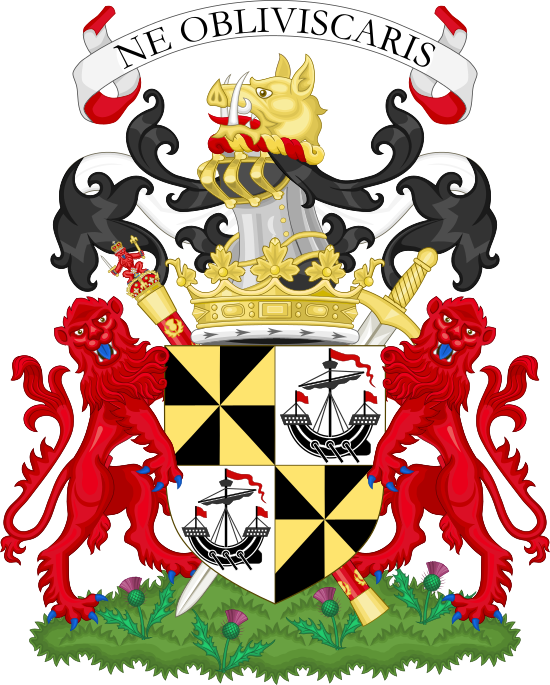 Coat Of Arms Of The Duke Of Argyll - Duke Of Argyll Crest (550x685), Png Download