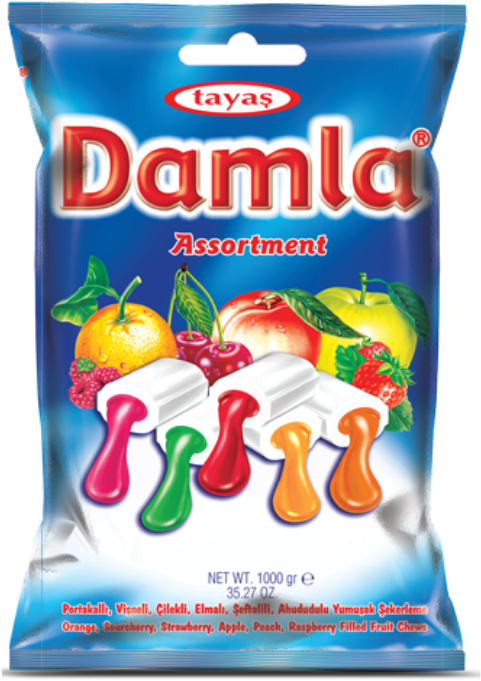 Damla Vegyes, Gyümölcs Izű Töltelékkel Töltött Puha - Bonbon Damla (700x700), Png Download