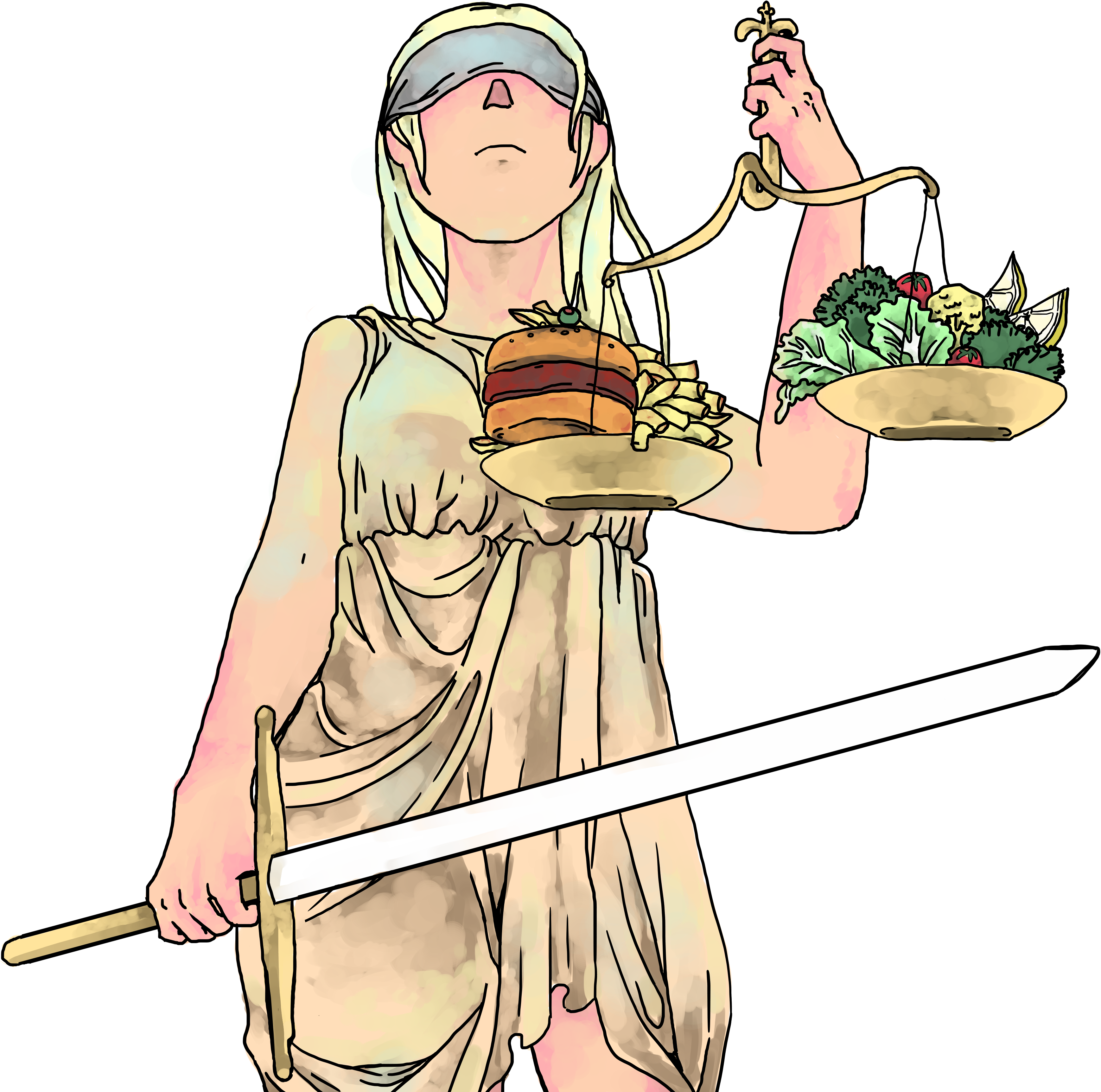 Food For Thought - Cartoon (5250x3500), Png Download