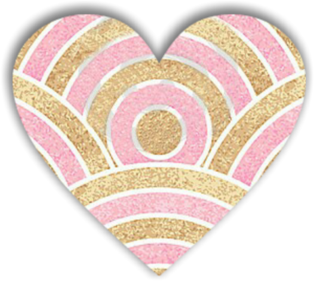 Glitter Heart Love Decoration Scrapbooking Overlay - Sfondo Oro E Rosa (1024x1024), Png Download
