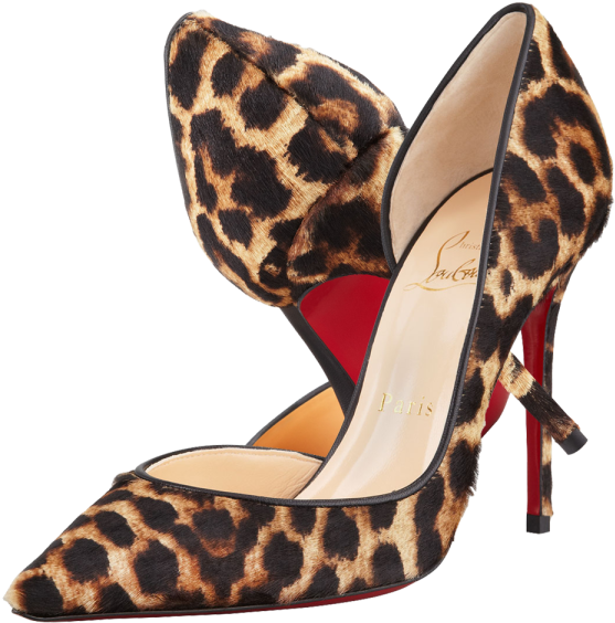 Louboutin Iriza D'orsay Leopard Print Calf Pumps Cheetah - Louboutin Leopard Print (600x600), Png Download