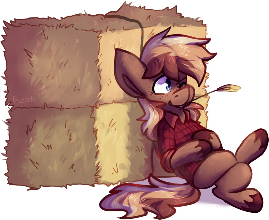 Crownedspade, Clothes, Earth Pony, Hay Bale, Hay Stalk, - Artist (1024x836), Png Download