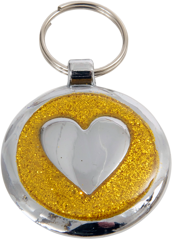 Luxury Designer Dog Tag Glitter Yellow Gold Heart Shimmer - Dog (866x866), Png Download