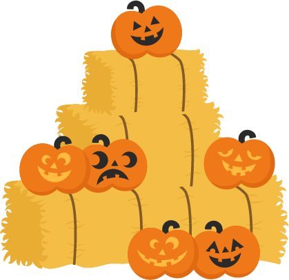 Jack O Lanterns On Hay Bales Svg Cutting Files Pumpkin - Straw Bales Clip Art (419x407), Png Download