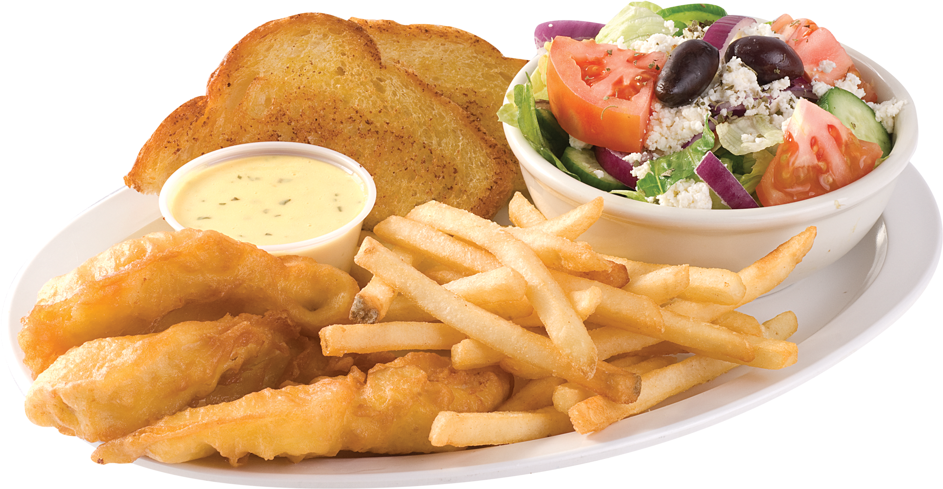 Fish Dinner - Fish And Chips (2031x1151), Png Download