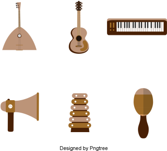 Beautiful Cartoon Flat Chinese Classical Musical Instrument - Music (360x360), Png Download