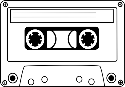 Cassette Tape Audio Music Sound Vintage Pl - Cassette Tape Clip Art (489x340), Png Download
