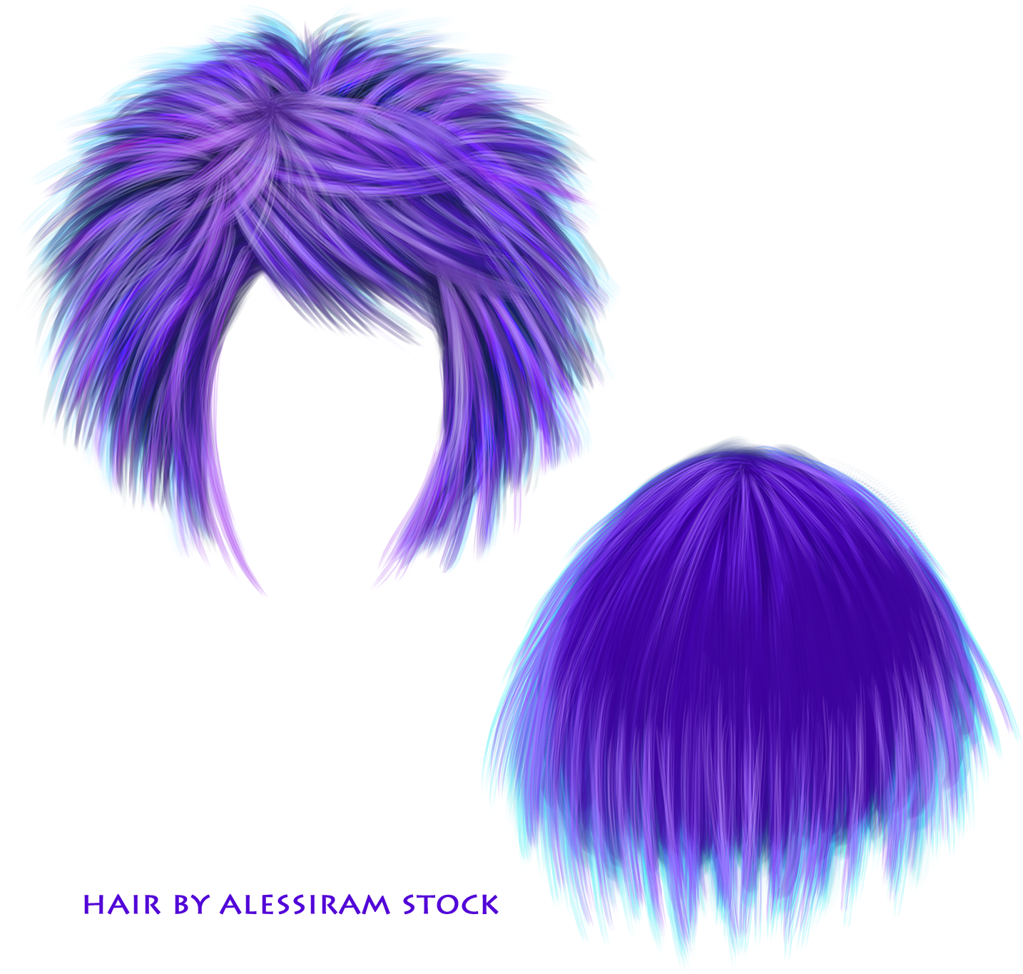 Short Hair Transparent Png - Purple Hair Png (1500x1415), Png Download