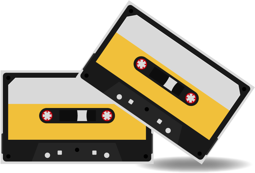 Free Vector Cassette Tape Vectors - Cassette Tape Flat Vector (1400x980), Png Download