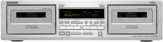 S Front R976x488 \ - Onkyo Ta Rw255 Dual Cassette Deck - Silver (640x320), Png Download