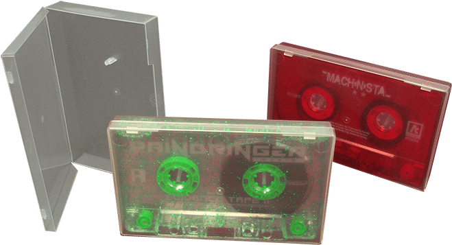 Cassette Tape Duplication In Clear Polycases - Purple Clear Cassette Tape Png (670x369), Png Download